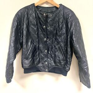 Express vintage bomber leather Jacket sm